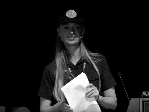 Trine Laierr podczas konferencji Digital Cultures 2019 w Warszawie | Trine Laier during the Digital Cultures 2019 conference in Warsaw
