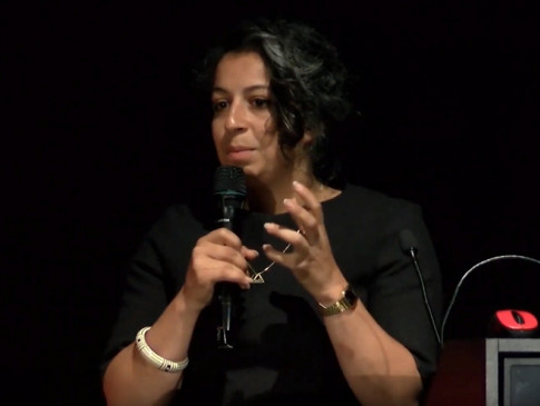 May Abdalla podczas konferencji Digital Cultures 2019 w Warszawie | May Abdalla during the Digital Cultures 2019 conference in Warsaw